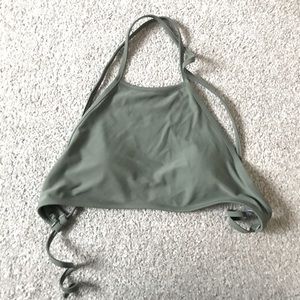 Aerie Olive Halter Bikini Top - M